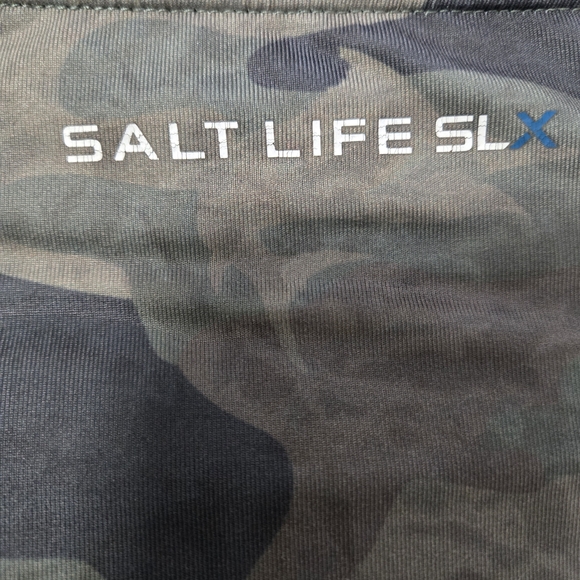 Salt Life SLX Rogue Performance Long Sleeve Shirt Men's M Army Camo UPF 50+ EUC - Picture 6 of 6
